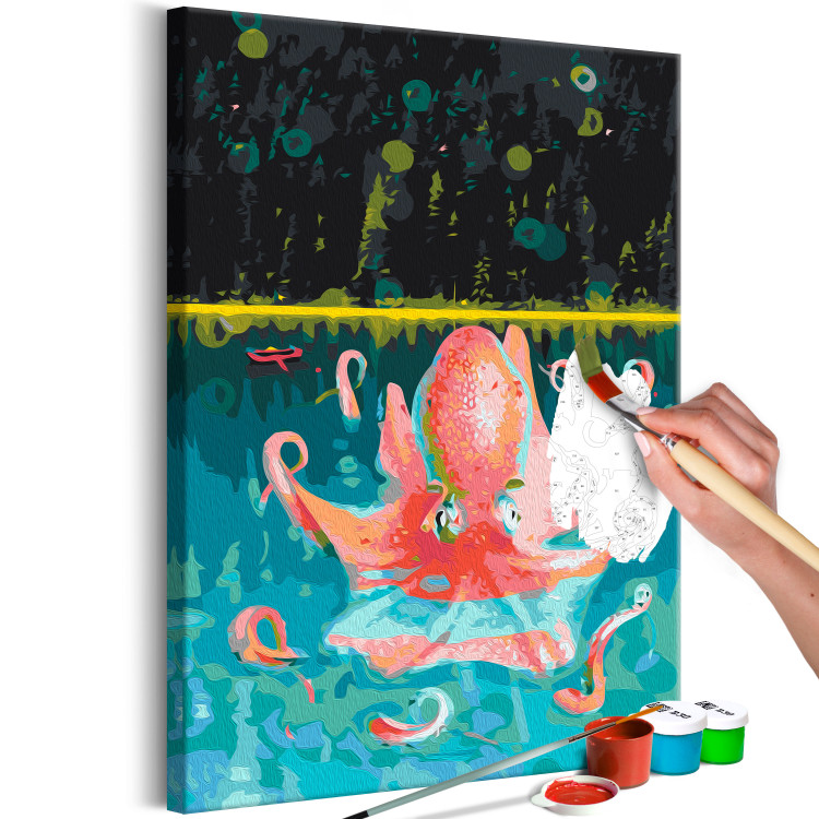 Paint by number Pink Girl - Octopus during the Morning Bath in the Emerald Ocean 146553 additionalImage 5
