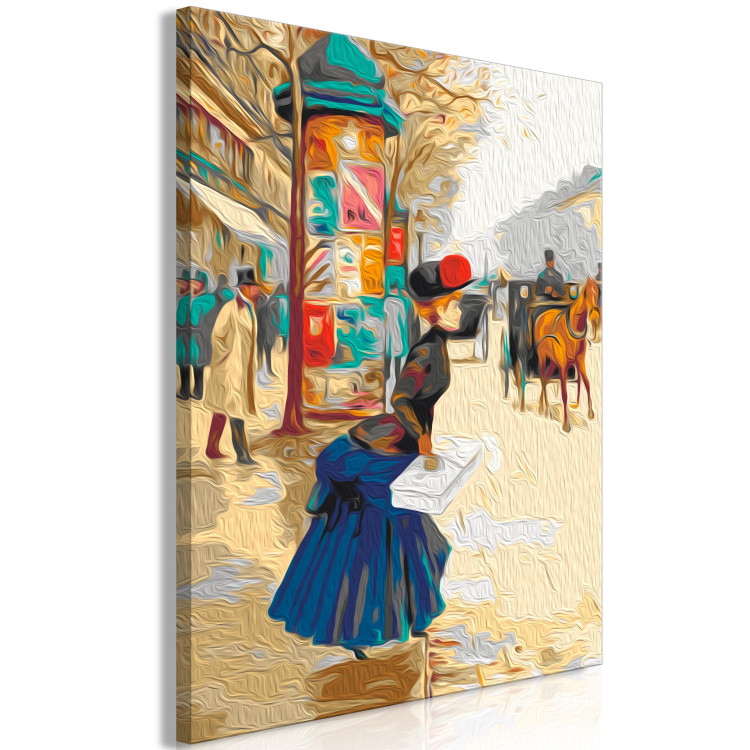 Paint by number Autumn Street - Elegant Woman With a Package Waiting for a Carriage 148453 additionalImage 3