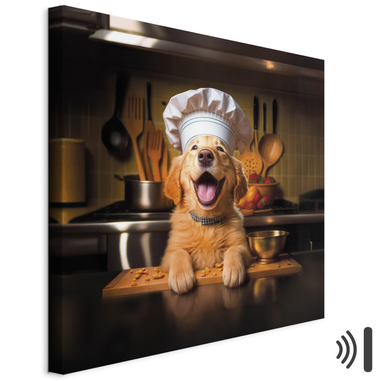 Canvas Print AI Golden Retriever Dog - Cheerful Animal in the Role of a Cook - Square 150253 additionalImage 8