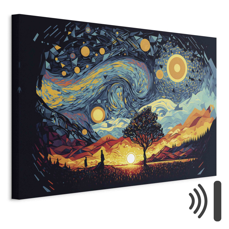 Canvas Art Print Sunrise - A Colorful Landscape Inspired by the Work of Van Gogh 151053 additionalImage 8