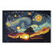 Canvas Art Print Sunrise - A Colorful Landscape Inspired by the Work of Van Gogh 151053
