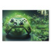 Canvas Print Gaming Technology - Game Pad on Intense Green Background 151553