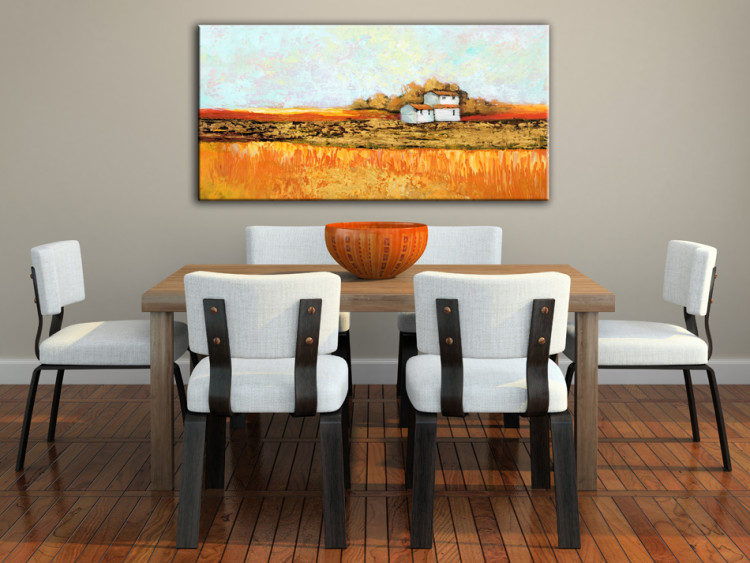 Canvas Print Cottage in the countryside - a farmhouse surrounded by fields 49753 additionalImage 2