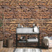 Photo Wallpaper Sunlit Wall - Stone Background with Mahogany Brick Effect in 3D 60953 additionalThumb 8