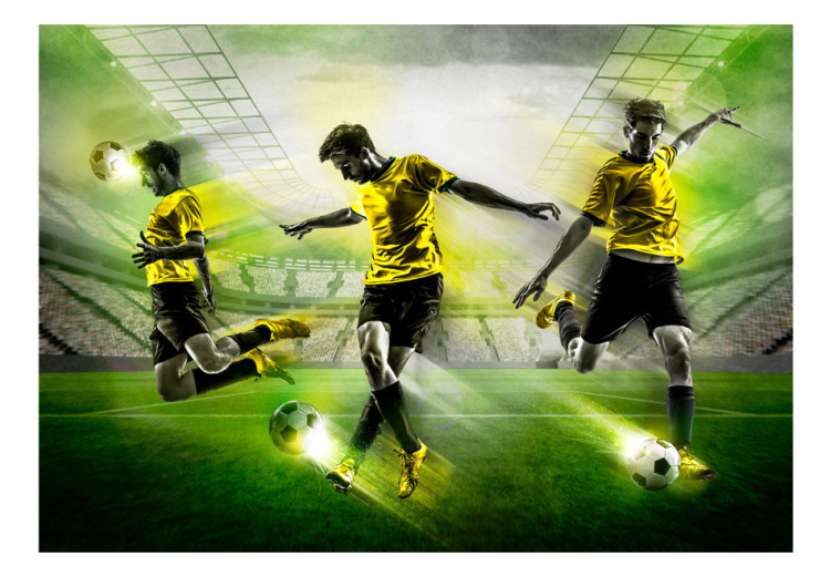 Wall Mural Football Match - Men playing football on a stadium for a teenager 61153 additionalImage 1