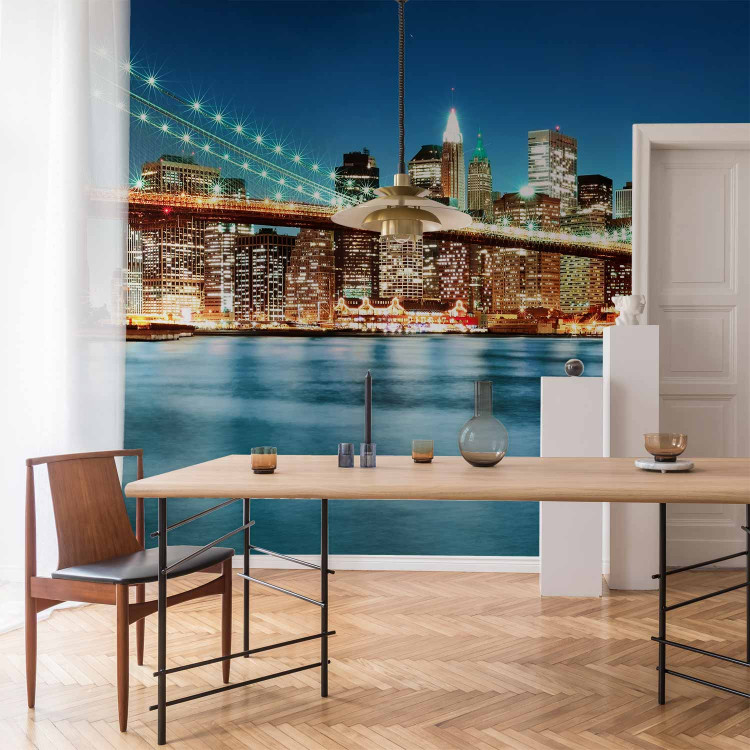 Wall Mural Night Panorama - Architecture of New York against the Background of the Brooklyn Bridge 61653 additionalImage 6