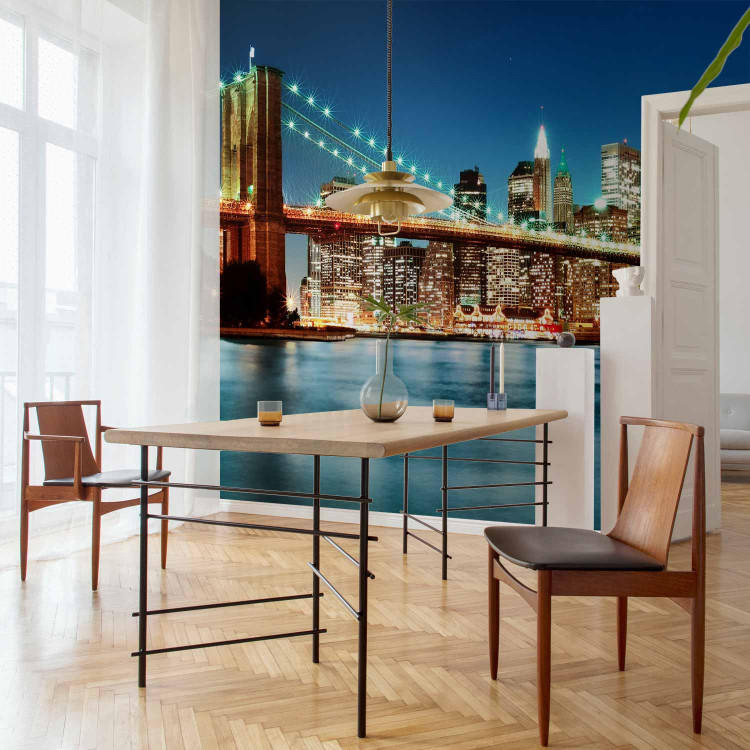 Wall Mural Night Panorama - Architecture of New York against the Background of the Brooklyn Bridge 61653 additionalImage 7