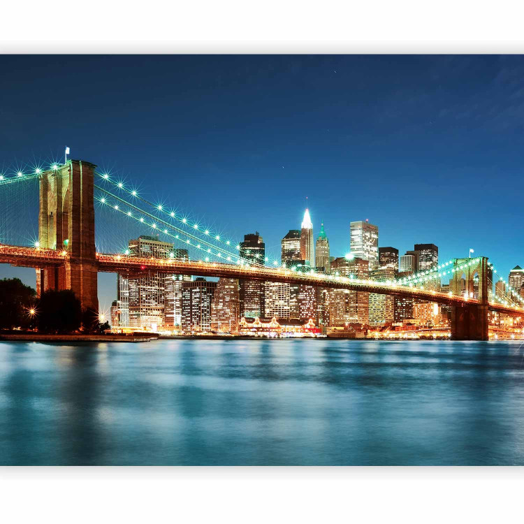 Wall Mural Night Panorama - Architecture of New York against the Background of the Brooklyn Bridge 61653 additionalImage 5