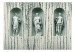Wall Mural Ancient Wood - three antique figures on a background of white wood 61953 additionalThumb 1