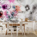Wall Mural Abstraction - colourful ornaments on a fancy background with feather motif 90053 additionalThumb 6