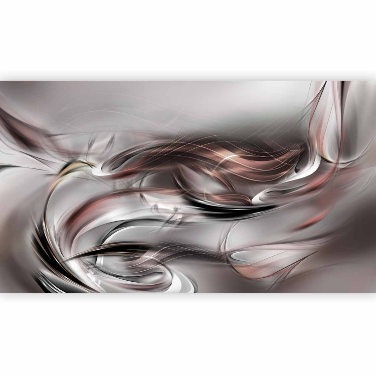 Photo Wallpaper Abstraction with smoke - pattern of coloured smoke in the wind on a grey background 90453 additionalImage 1