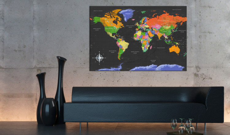 Decorative Pinboard World Map: Dark Depth [Cork Map] 95953 additionalImage 3