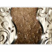 Wall Mural Composition with leaves - brown texture with shiny light silk 97153 additionalThumb 1