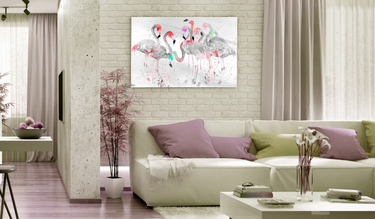 Print On Glass Flamingoes Dance [Glass] 98153 additionalImage 2