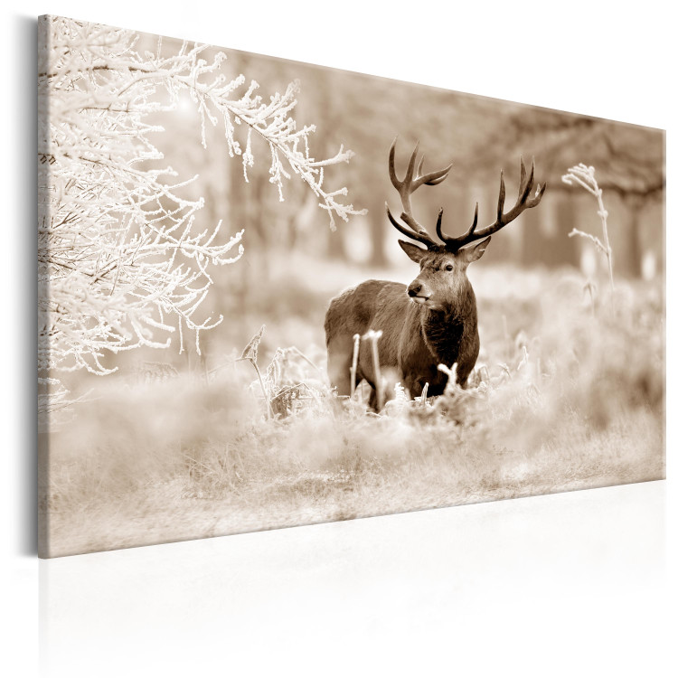 Canvas Art Print Deer in Sepia 105763 additionalImage 2