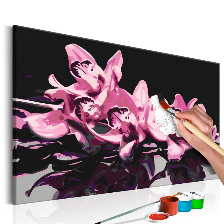 Paint by number Pink Orchid (Black Background) 107163 additionalImage 3