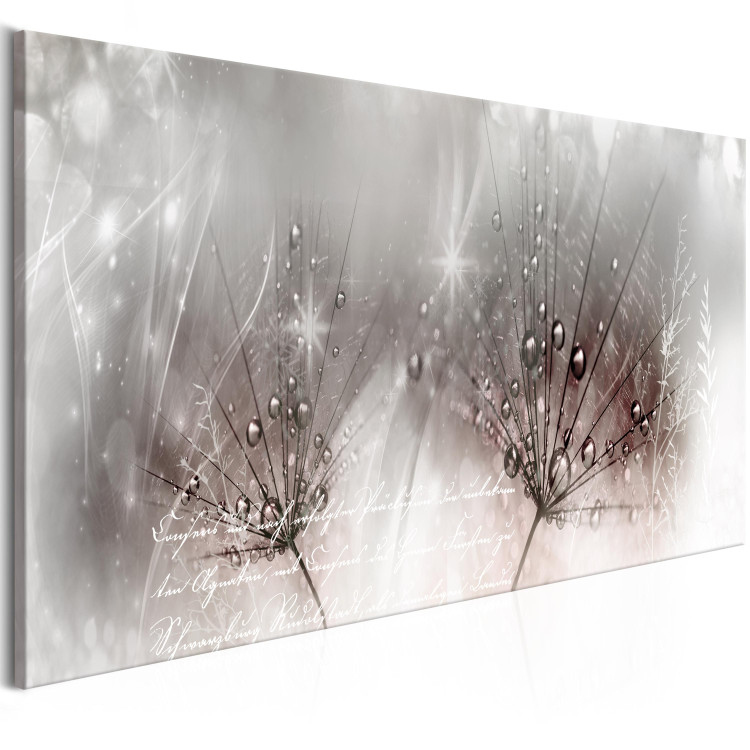 Canvas Print Dew Drops (1-part) Narrow - Flowers Surrounded by Pink Glow 107263 additionalImage 2