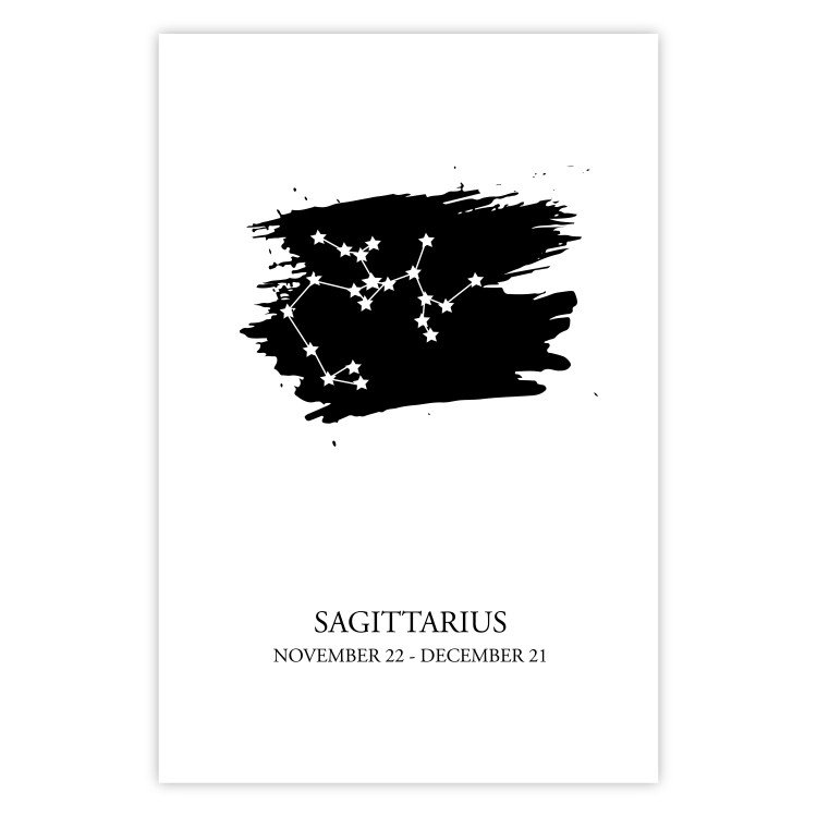 Wall Poster Zodiac signs: Sagittarius - white stars on black with English texts 114863 additionalImage 25