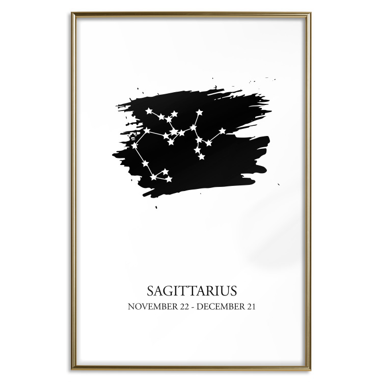 Wall Poster Zodiac signs: Sagittarius - white stars on black with English texts 114863 additionalImage 14