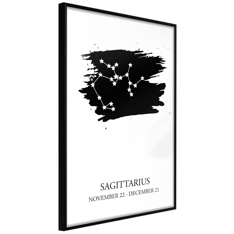 Wall Poster Zodiac signs: Sagittarius - white stars on black with English texts 114863 additionalImage 2