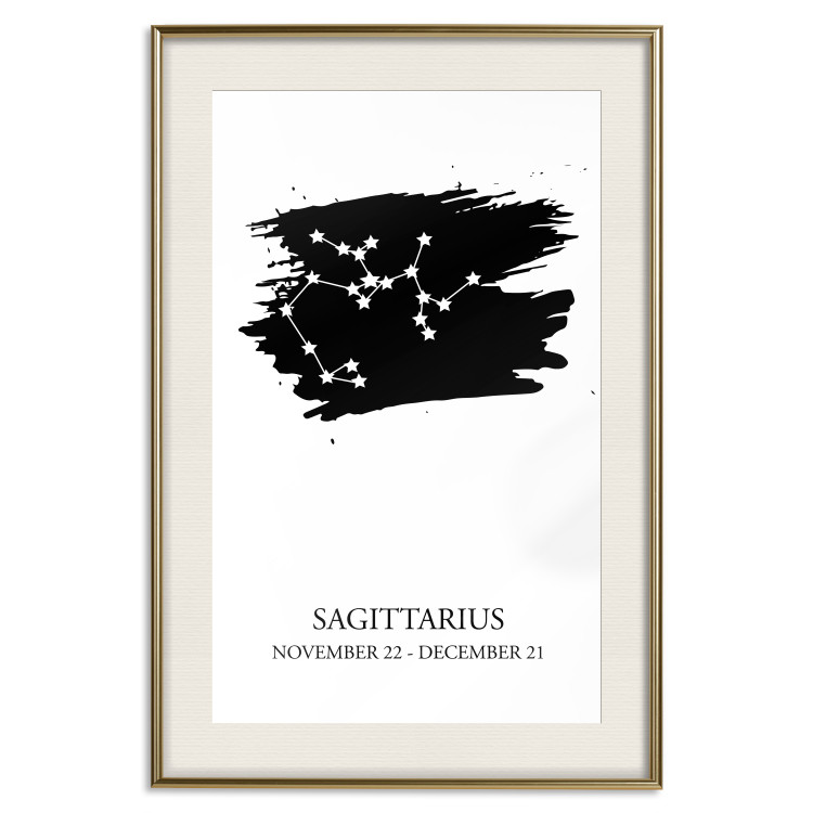 Wall Poster Zodiac signs: Sagittarius - white stars on black with English texts 114863 additionalImage 19