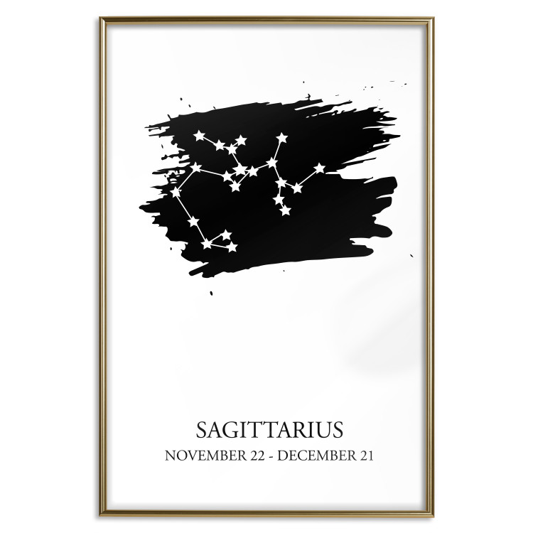 Wall Poster Zodiac signs: Sagittarius - white stars on black with English texts 114863 additionalImage 20