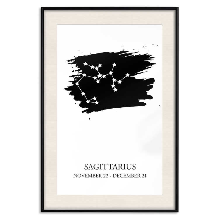 Wall Poster Zodiac signs: Sagittarius - white stars on black with English texts 114863 additionalImage 18