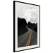 Poster Double continuous line - black and white street landscape among trees and clouds 114963 additionalThumb 3