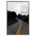 Poster Double continuous line - black and white street landscape among trees and clouds 114963 additionalThumb 16