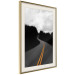 Poster Double continuous line - black and white street landscape among trees and clouds 114963 additionalThumb 2