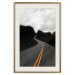 Poster Double continuous line - black and white street landscape among trees and clouds 114963 additionalThumb 19