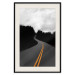 Poster Double continuous line - black and white street landscape among trees and clouds 114963 additionalThumb 18
