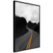 Poster Double continuous line - black and white street landscape among trees and clouds 114963 additionalThumb 10