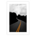 Poster Double continuous line - black and white street landscape among trees and clouds 114963 additionalThumb 25