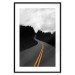 Poster Double continuous line - black and white street landscape among trees and clouds 114963 additionalThumb 15
