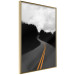Poster Double continuous line - black and white street landscape among trees and clouds 114963 additionalThumb 14