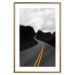 Poster Double continuous line - black and white street landscape among trees and clouds 114963 additionalThumb 14