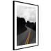 Poster Double continuous line - black and white street landscape among trees and clouds 114963 additionalThumb 13