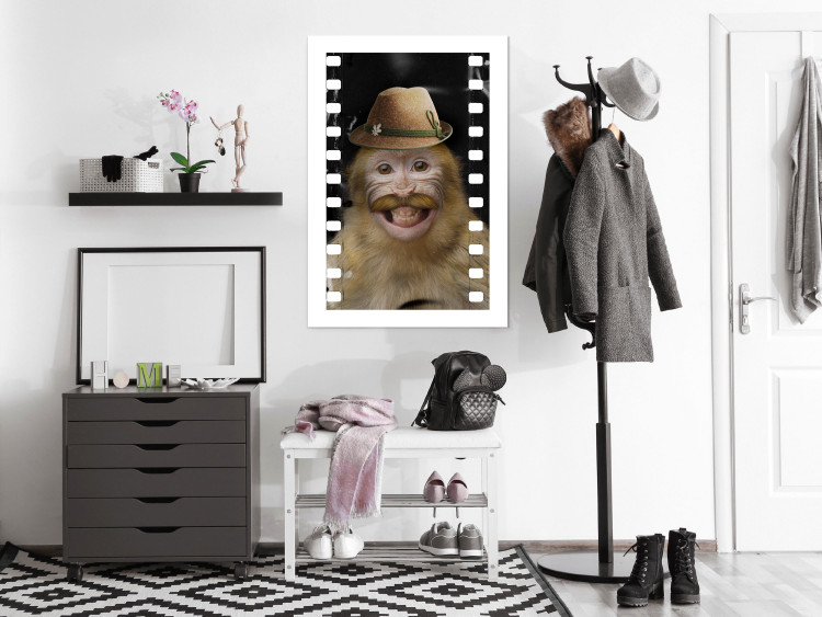 Poster Monkey in a Hat - smiling monkey with mustaches in a cinematic shot 116363 additionalImage 2