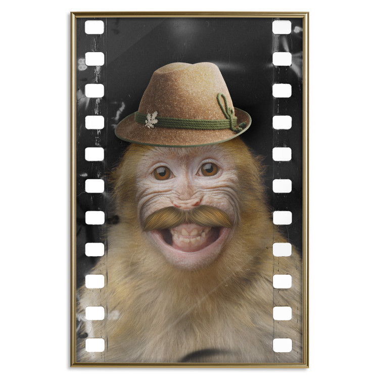Poster Monkey in a Hat - smiling monkey with mustaches in a cinematic shot 116363 additionalImage 16