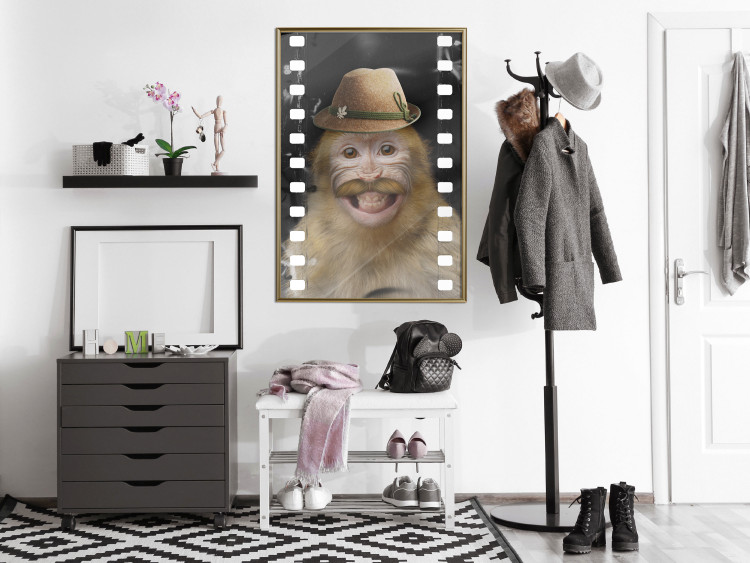 Poster Monkey in a Hat - smiling monkey with mustaches in a cinematic shot 116363 additionalImage 5