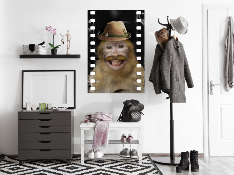 Poster Monkey in a Hat - smiling monkey with mustaches in a cinematic shot 116363 additionalImage 17