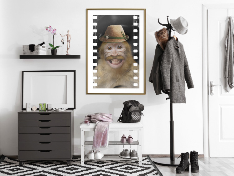 Poster Monkey in a Hat - smiling monkey with mustaches in a cinematic shot 116363 additionalImage 13