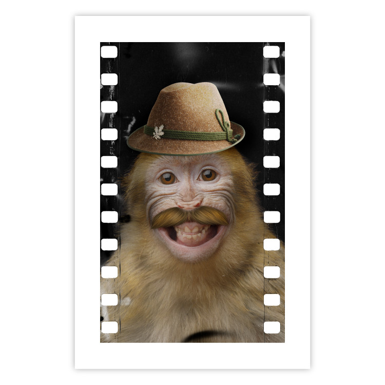 Poster Monkey in a Hat - smiling monkey with mustaches in a cinematic shot 116363 additionalImage 19
