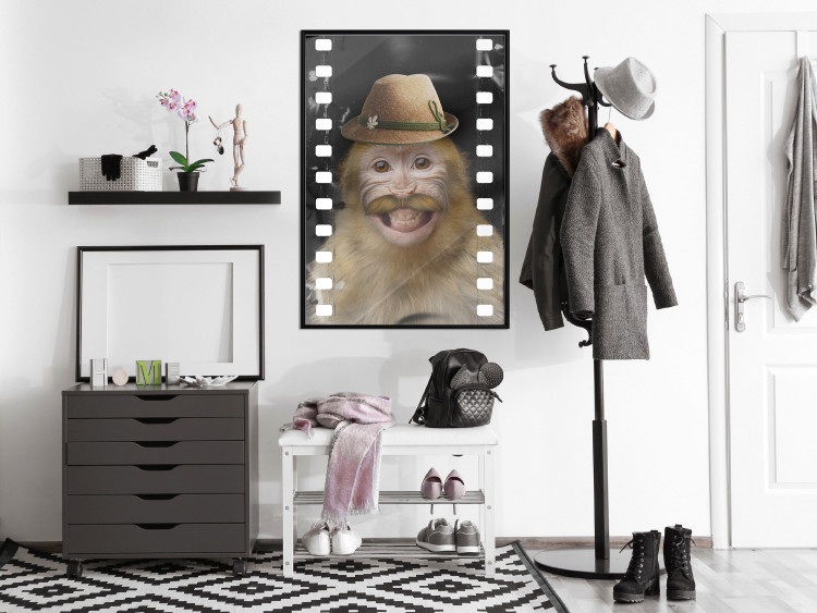 Poster Monkey in a Hat - smiling monkey with mustaches in a cinematic shot 116363 additionalImage 3