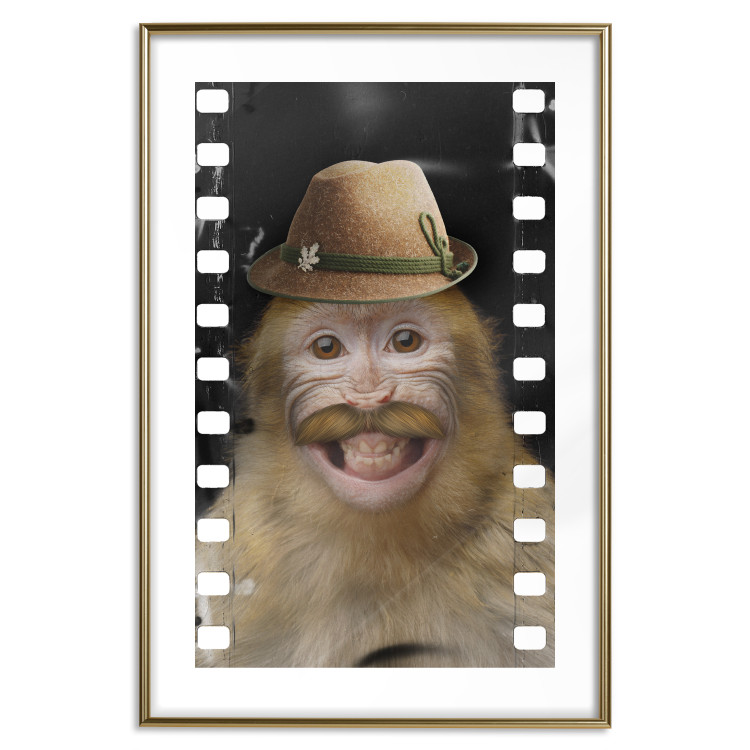 Poster Monkey in a Hat - smiling monkey with mustaches in a cinematic shot 116363 additionalImage 14