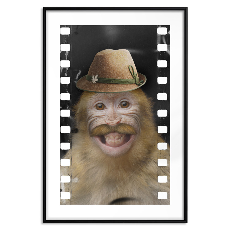 Poster Monkey in a Hat - smiling monkey with mustaches in a cinematic shot 116363 additionalImage 15