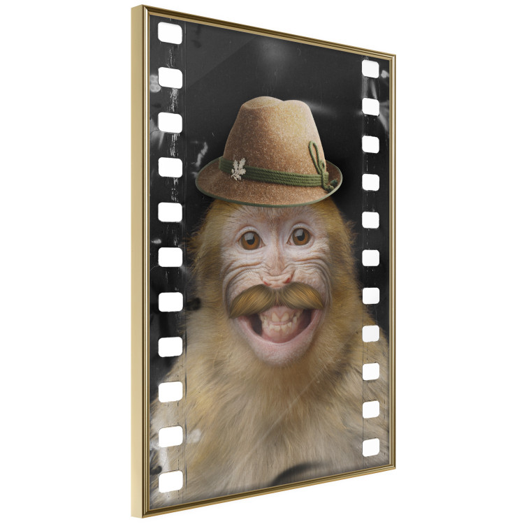 Poster Monkey in a Hat - smiling monkey with mustaches in a cinematic shot 116363 additionalImage 12