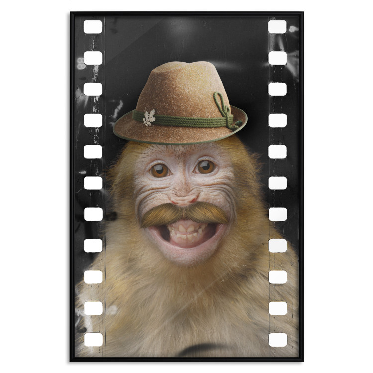 Poster Monkey in a Hat - smiling monkey with mustaches in a cinematic shot 116363 additionalImage 18
