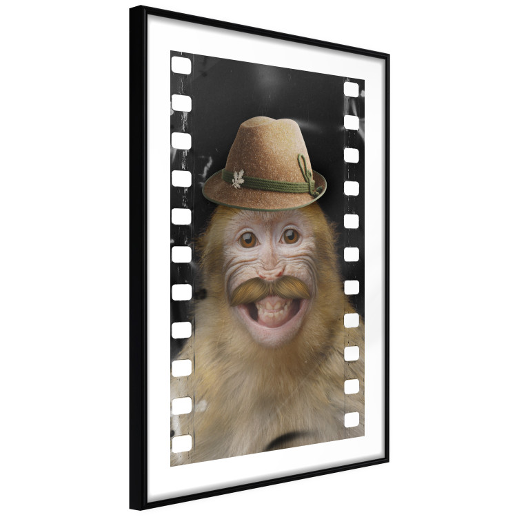 Poster Monkey in a Hat - smiling monkey with mustaches in a cinematic shot 116363 additionalImage 11